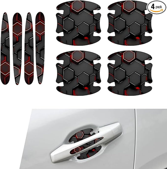 8 PCS Car Door Handle Scratch Protectors, Scratch-Proof Door Cup Protectors, Automotive Door Handle Paint Protective Film, Universal for Most Cars (Style 6)