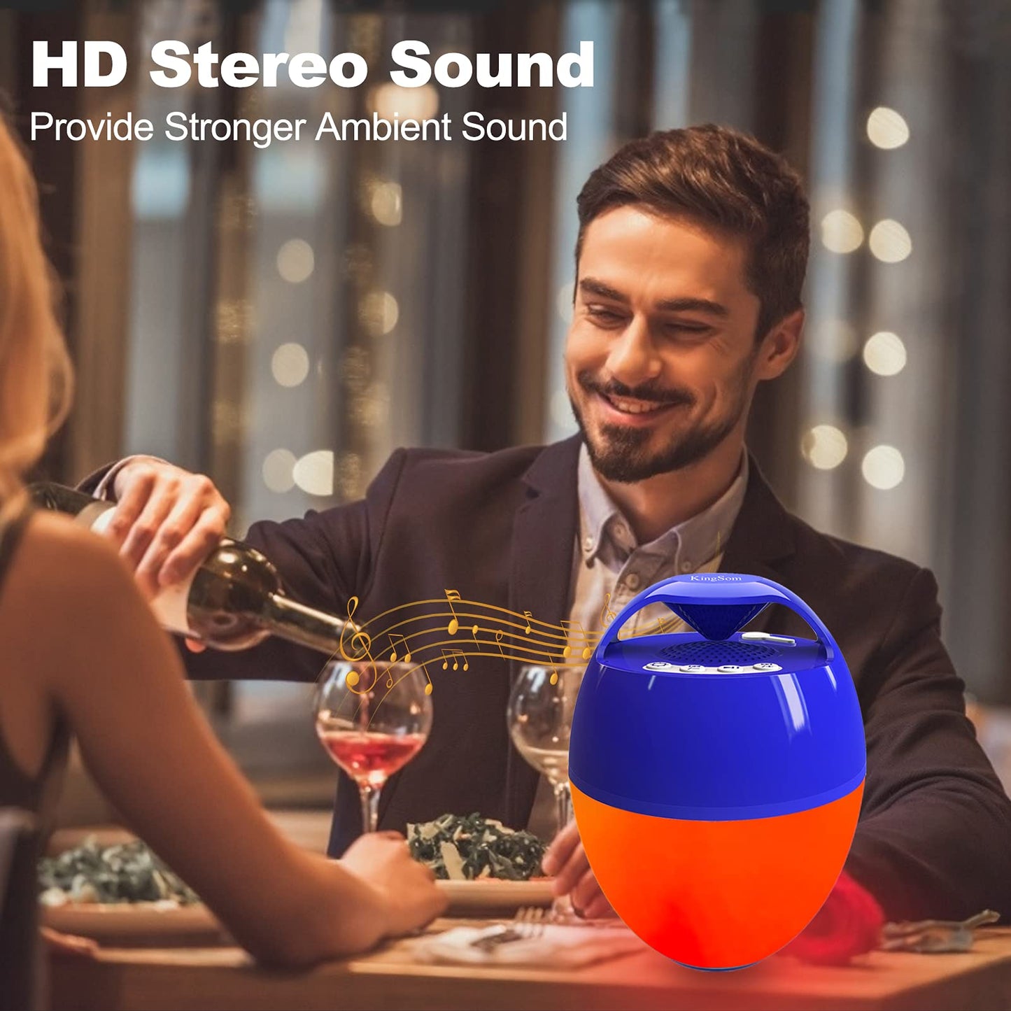 Portable Bluetooth Pool Speakers,Hot Tub Speaker with Colorful Lights,IP68 Waterproof Floating Speaker,360° Surround Stereo Sound,85ft Bluetooth Range,Hands-Free Wireless Speakers for Shower Spa Home