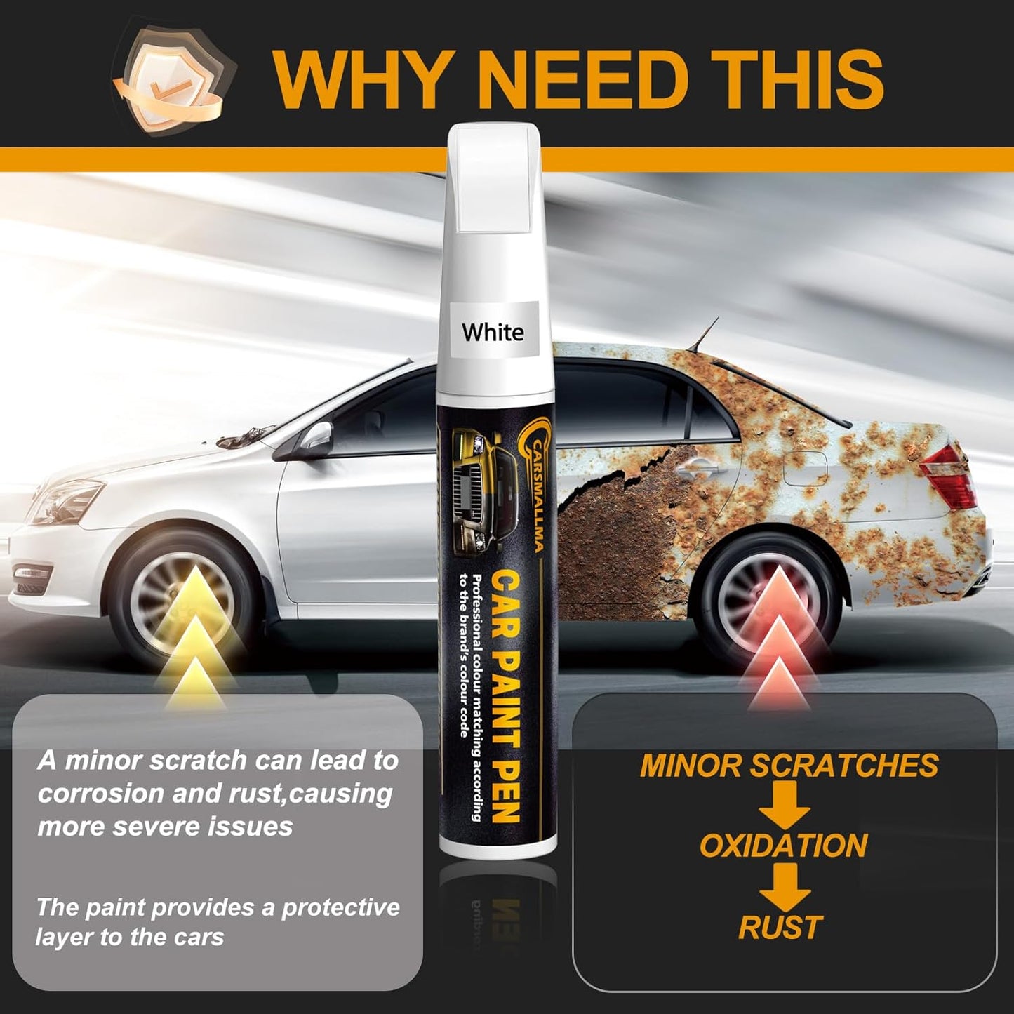 LY9B Brilliant Black Car Touch Up Paint for Audi, Color Accurate Car Paint Scratch Repair Pen Kit Quick & Easy Fix Vehicle Chips and Automotive Nicks Scuff