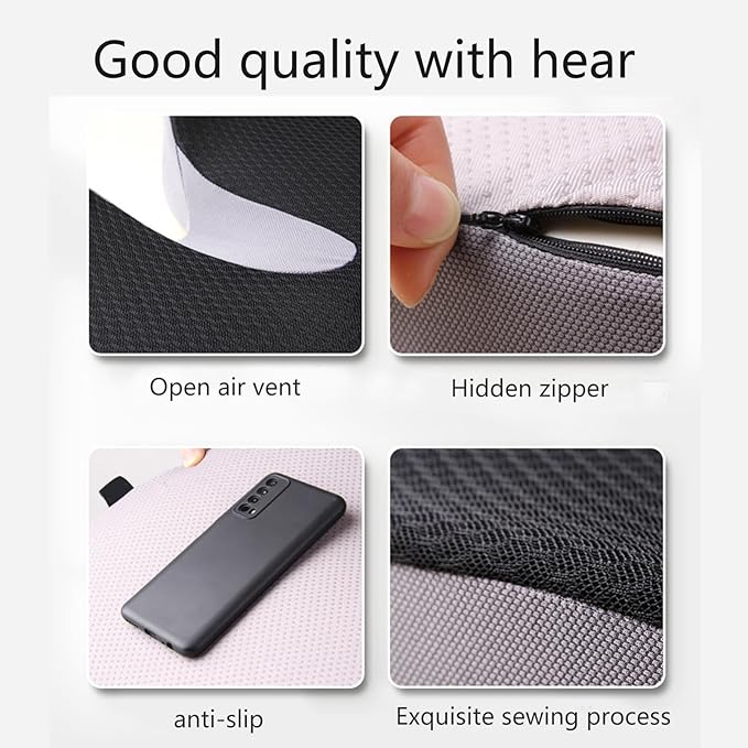 Car Seat Cushion for Long Driving, Ergonomic Memory Foam Seat Cushion, Car Seat Cushion for Back Pain and Lumbar Support Non Slip and Easy Clean for Driving Gaming Chair and Travel C Grey