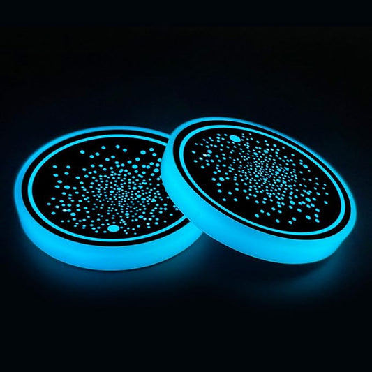 2Pcs LED Car Cup Holder Lights, 7 Colors Light Up Cup Coasters, USB Rechargeable Interior Lighting Accessories for Car Truck Vehicle Decoration﻿