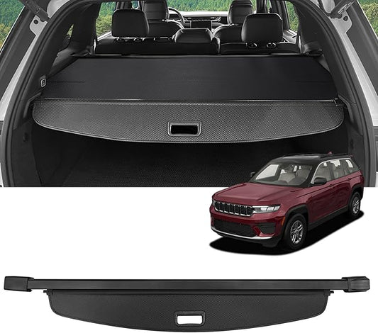Cargo Cover for Jeep Grand Cherokee (2 Row WL) 2022-2025 2026 Accessories Retractable Trunk Cover Security Shielding Shade Cargo Luggage Cover Trunk Privacy Protection