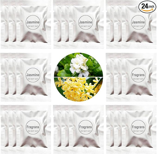 24 Pack Cinnamon & Jasmine Car Air Freshener Refills, Car Air Vent Clip Freshener Replacement Pads, Solid Fragrance Scent Refill Tablets