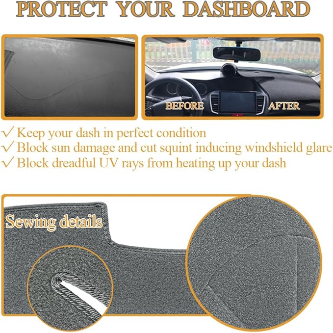 Yiz Dashboard Cover Dash Cover Mat Carpet Pad Custom Fit for Nissan Altima 2007 2008 2009 2010 2011 2012, Altima Sedan Coupe 2007-2012 (Dark Gray) Y29