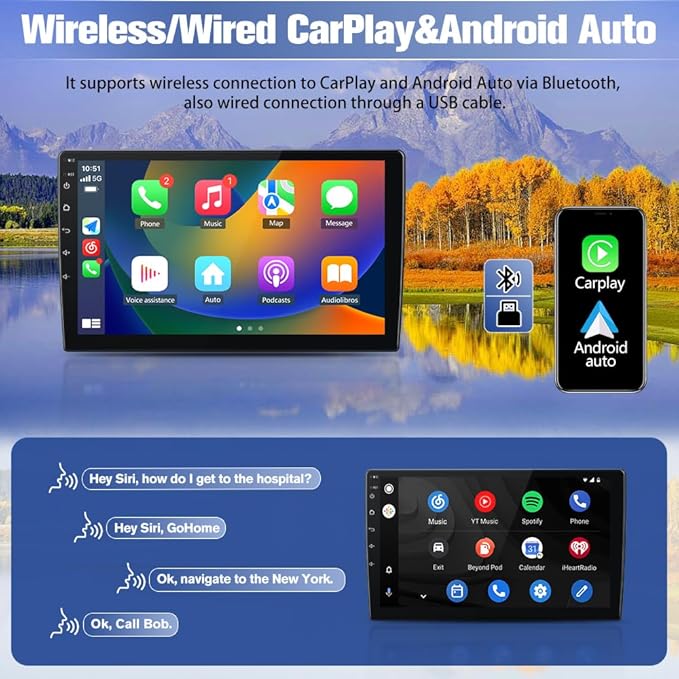 Android 13 [2GB+64GB] Car Stereo for Dodge RAM 1500/2500/3500 2002-2005，Car Radio with Touchscreen Support Wireless Carplay/Android Auto/Mirror Link/WiFi/Bluetooth/SWC/Backup Camera