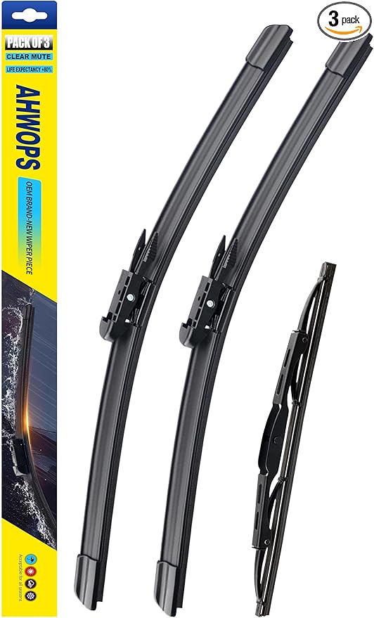 3 Wiper Front and Rear Wiper Blades for 2008-2022 Toyota Sequoia, OE Original Style (26″/23″ Front/12″ Rear) For My Car