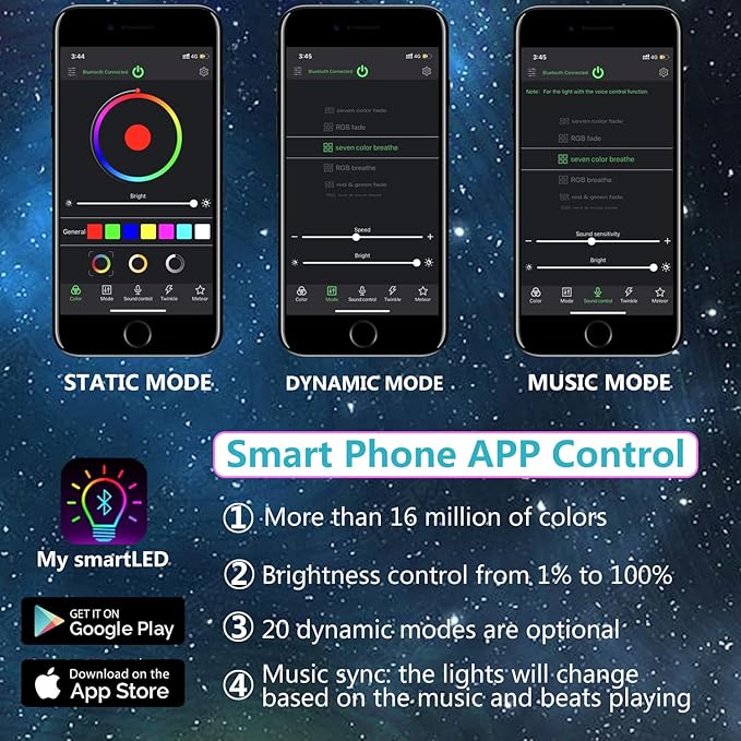 16W Bluetooth APP Control Music Sync Fiber Optic Light Source RGBW Light Box Engine Diver for Car Starlight Headliner Home Indoor Star Ceiling Decoration