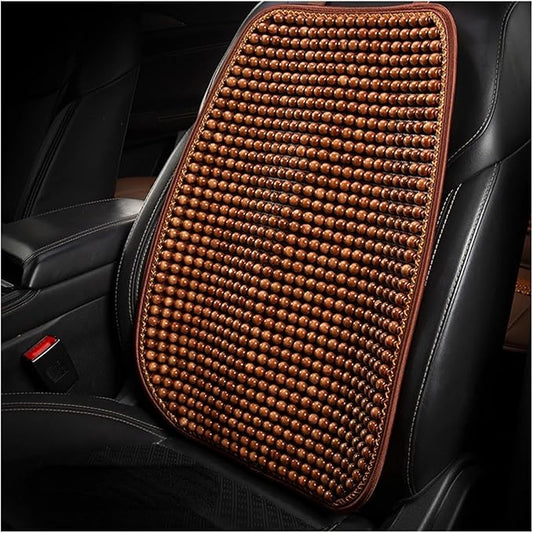Car Seat Chair Back Cushion for Tesla Model 3 EV Sedan 2025, Wooden Beads Ventilate Mesh Lumbar Brace Strong Durable Relieve Fatigue Summer Interior Accessories,A-Backrest