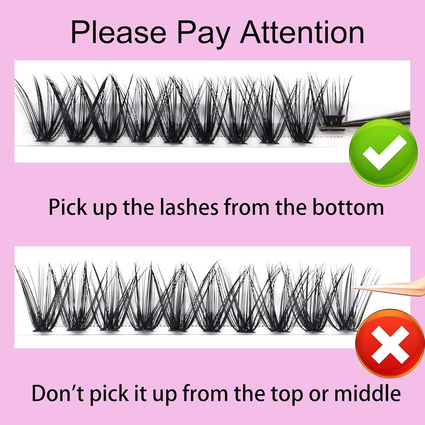 Lash Clusters LAUBESS Individual Lashes Waterproof Eyelash Clusters Mixed Tray Cluster Eyelash Extensions Soft Cluster Lashes for Beginners (40D-D-14)