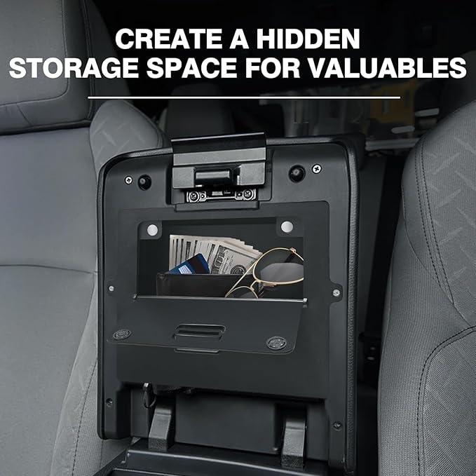 Muslogy Center Console Organizer for 2024 2025 2026 Toyota Tacoma 4th Gen Accessories Interior Storage Box Insert Tray Phone Pocket(Dash Tray for 8-inch Screen+Console Organizer+Hidden Box)