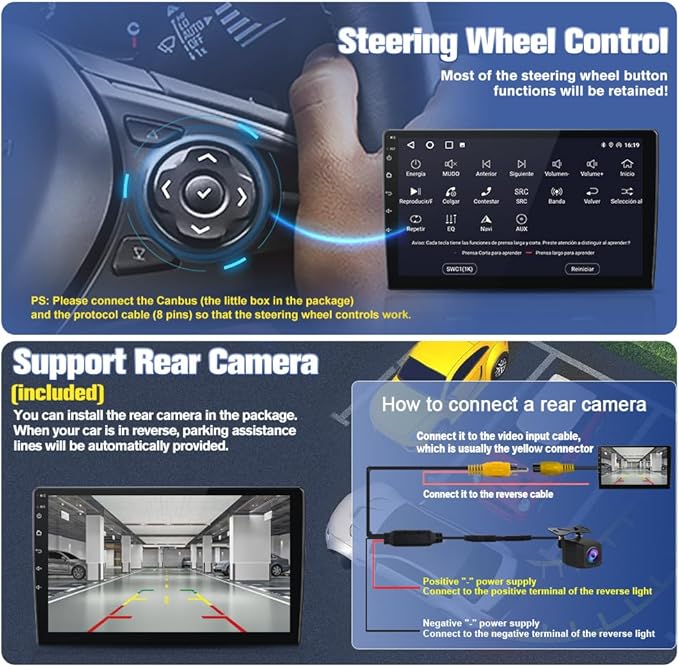 Car Radio Stereo Upgrade for Dodge RAM 1500/2500/3500 2002-2005, Android Head Unit with 9 Inch Touch Screen/Backup Camera/Wireless CarPlay & Android Auto/Mirroring/Wi-Fi/Bluetooth/SWC