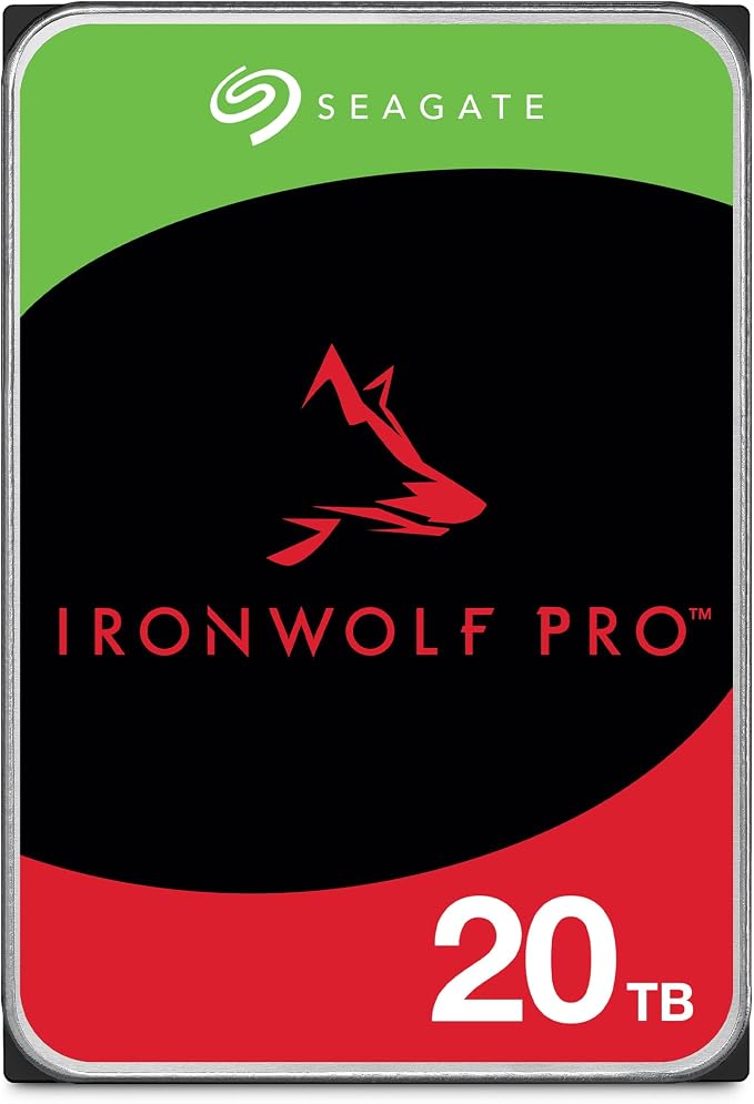Seagate IronWolf Pro, 20 TB, Enterprise NAS Internal HDD –CMR 3.5 Inch