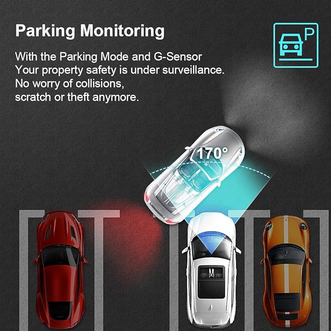 Fitcamx Front 4K+Rear 1080P Dash Cam Adapts for Volkswagen Tiguan 2024-2026 MK3 (Black Cover), Integrated OEM Look, 2 Way HD Video, WiFi & APP, Loop Recording, Parking Sensor, Easy to Use, 128GB Card
