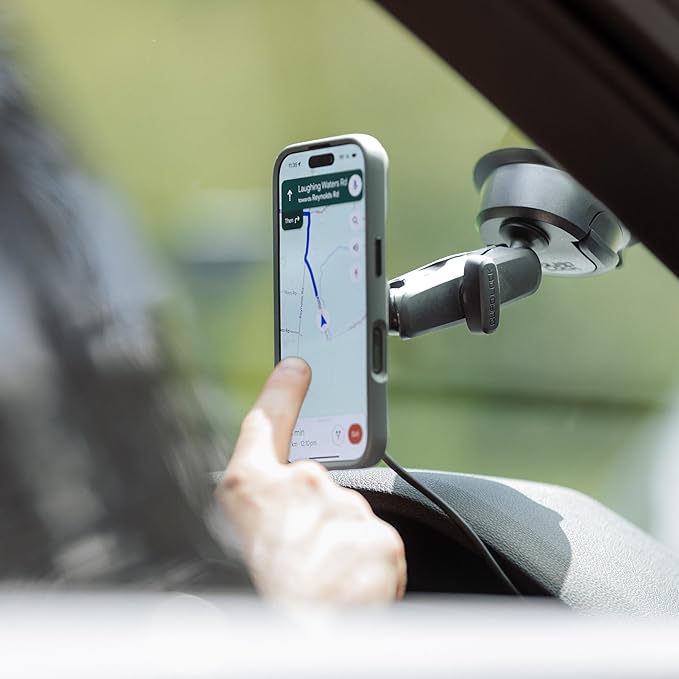 Quad Lock Heavy Duty Suction Car Phone Mount with MAG Phone Case and MAG Wireless Charging Head for iPhone 16 Plus
