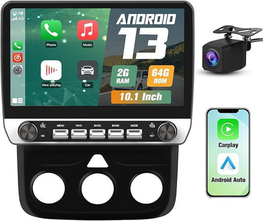 Car Radio Stereo Upgrade for Dodge RAM 1500/2500/3500 2013-2018, Android Head Unit with 10.1 Inch Touch Screen/Backup Camera/Wireless CarPlay & Android Auto/Mirroring/Wi-Fi/Bluetooth/SWC/FM/AM