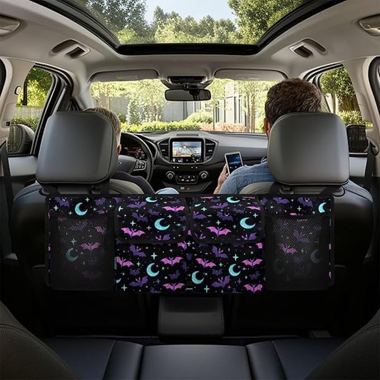 Car Trunk Organizer Halloween Bats Car Back Seat Hanging Storage Bag Multipurpose Auto Interior Accessories for Hatchback Crossover Minivan Truck MPV