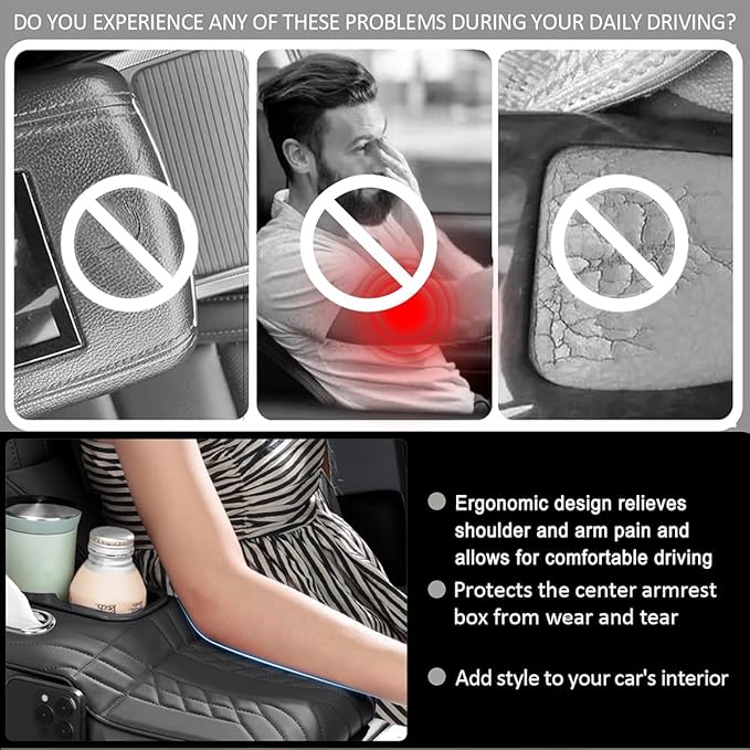 Car Armrest Cover for BMW M440i 2020 2021 2022 2023 2024 2025 2026, Center Console Cover Mat Armrest Seat Box Cover Cushion Console Pad Interior Accessories,E