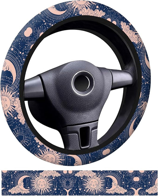 Car Steering Wheel Cover, Universal 15 Inch Neoprene Non-Slip Steering Wheel Covers, Funny Car Accessories for Women Men Fit Auto, Suvs, Truck Cute Blue Magic Universe