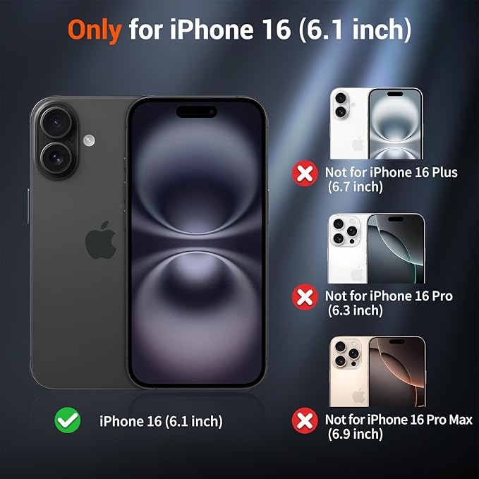 SUPFINE Magnetic for iPhone 16 Case with Screen Protector (Compatible with MagSafe) (Military Grade Drop Protection) Translucent Matte Shockproof Phone Cover,Starry Orange