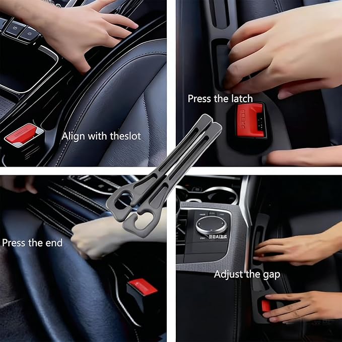 YANTING Car Seat Gap Filler 2 Pack - No Drop Seat Guard, Universal Car Seat Gap Plug with Storage Slot, Durable Non-Slip Material, Anti-Drop Gap Filler for Cars, Trucks & SUV (Beige)