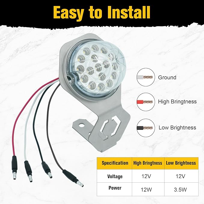 2PCS Dual Revolution 17 Led Watermelon Lights with Stainless Steel Bracket, Red Stop Turn and Marker to Blue Auxiliary Light, Underglow Lights for Freightliner Kenworth Peterbilt Trucks
