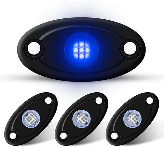 4Pods Rock Lights Blue Neon Underglow led Lamp for Car Trucks ATV UTV SUV Boat Underbody Glow Trail Rig Motorcycle Lights