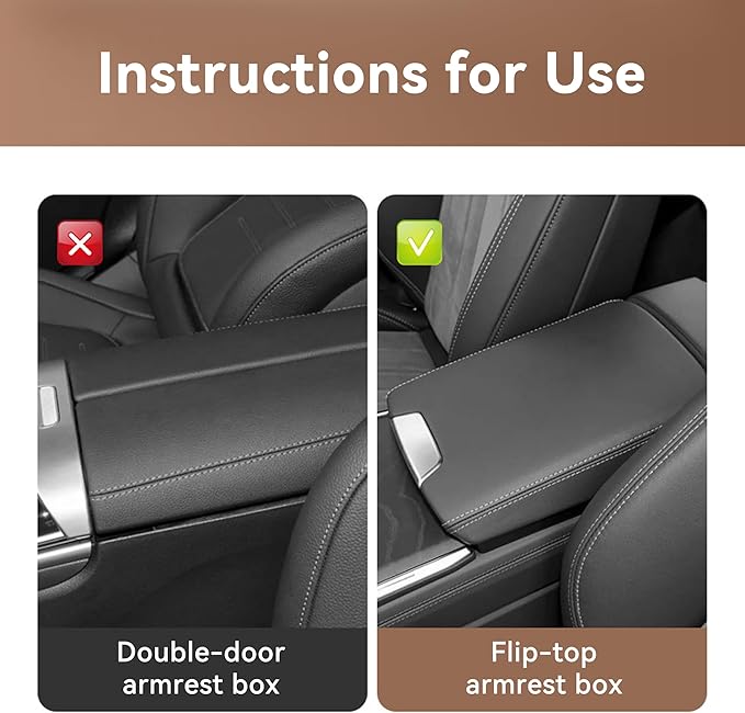 Car Center Console Cover, Leather Waterproof Vehicle Armrest Box Pad, Memory Cotton Comfortable Automotive Interior Seat Box Cushion Protector Accessories, Universal for Most Cars (Gray)