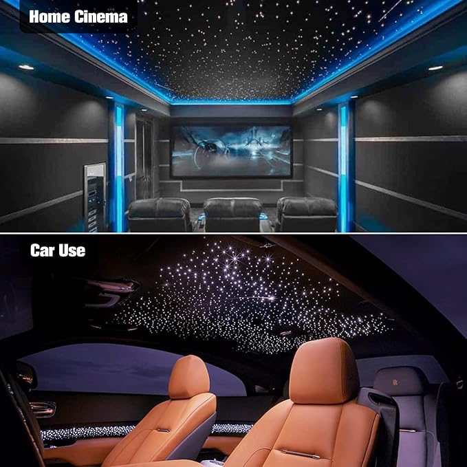CHINLY 650pcs Starlight Headliner Kit,Star Light Headliner Kit,Twinkle Star Lights for Car,RGBW+APP+Remote Fiber Optic Lights Star Headliner Kit,Car Star Lights for Ceiling Car,Theater 13.1ft 0.03in
