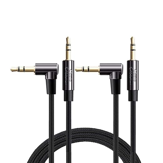 CableCreation 3.5mm Audio Cable, Right Angle Male to Male Auxiliary Cable