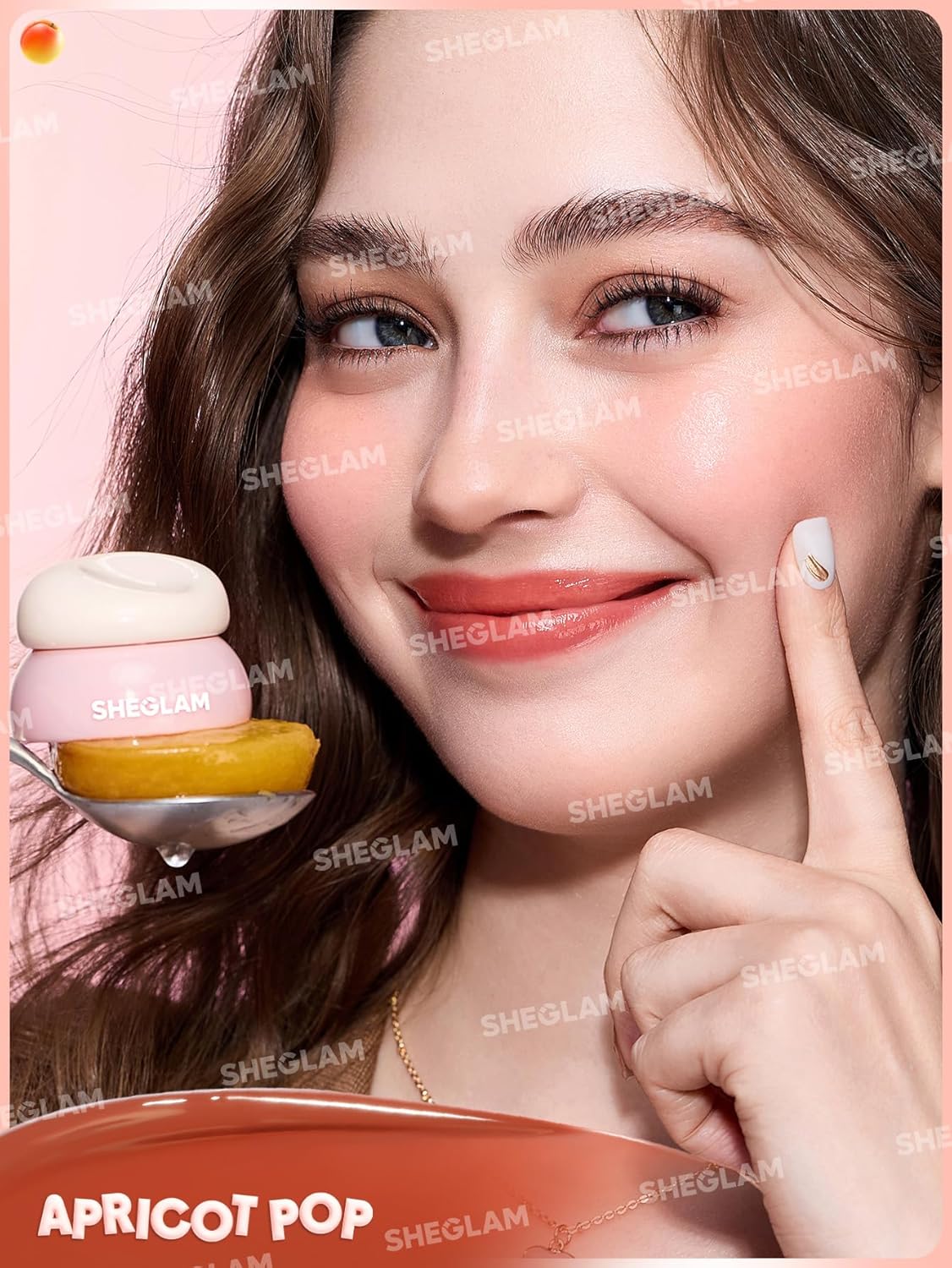 SHEGLAM Hydra Jelly Pocket Lip Jam Hydrating Nourishing Lip Gloss Moisturizing Lip Makeup-Apricot Pop
