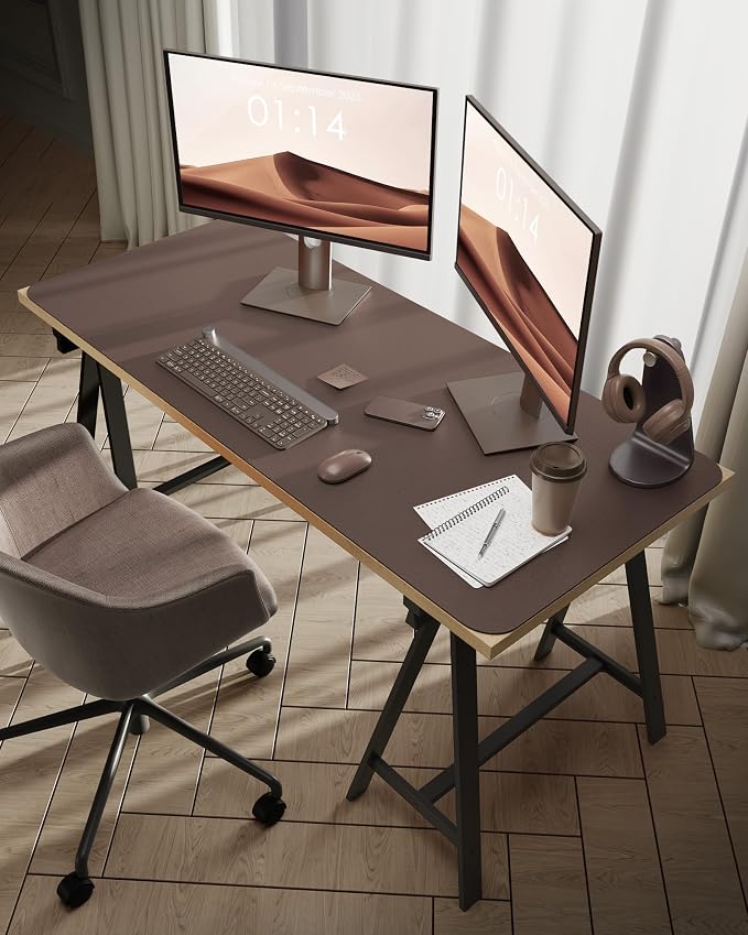 YSAGi Leather Desk Protector, Office Mat, Large Mouse Mat, Non-Slip PU Leather