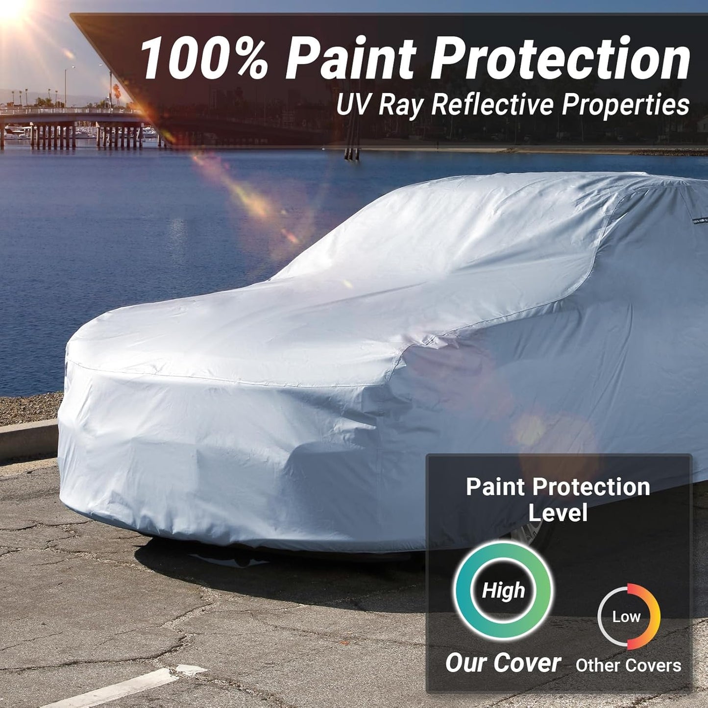 iCarCover Premium Car Cover for 1971-1976 Chevy Caprice Wagon Heavy Duty Waterproof All-Weather Automobiles Custom Fit Indoor Outdoor UV Snow Protection Covers with Straps and Bag