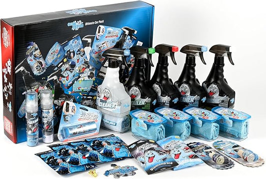 Car Cleaning Kit - Car Accessories for Interior and Exterior Cleaning, Glass Cleaner, Car Wipes, Auto Essentials