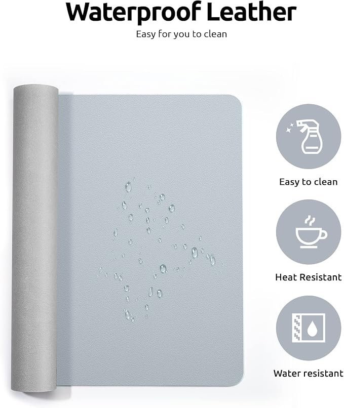 YSAGi Leather Desk Protector, Office Mat, Large Mouse Mat, Non-Slip PU Leather