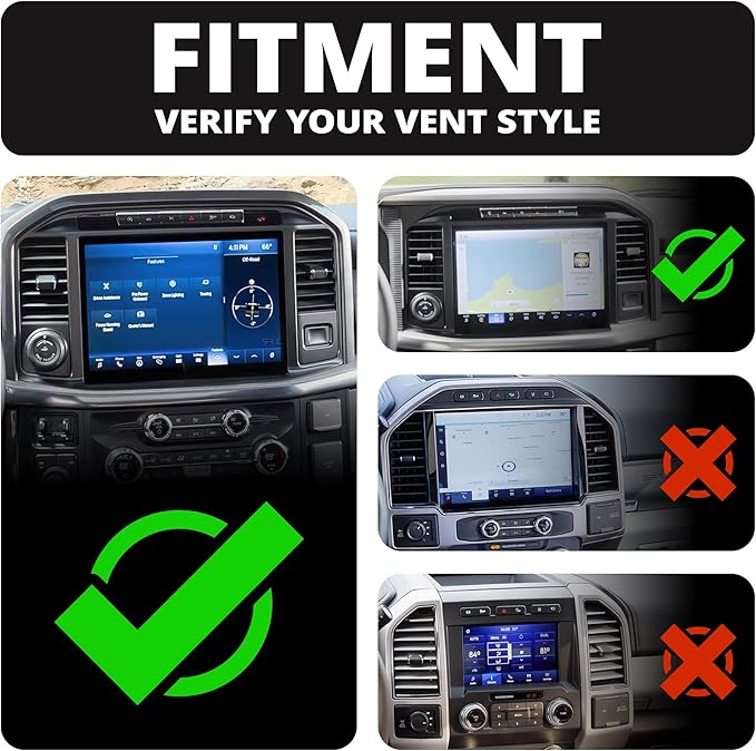 Tackform Link Vent Mount Magnetic Phone Holder - Compatible with 2021-2025 Ford F150 & Raptor, 2023-2025 Ford Super Duty | Aluminum | 2" Arm | Orange | (NOT MAGSAFE Compatible)
