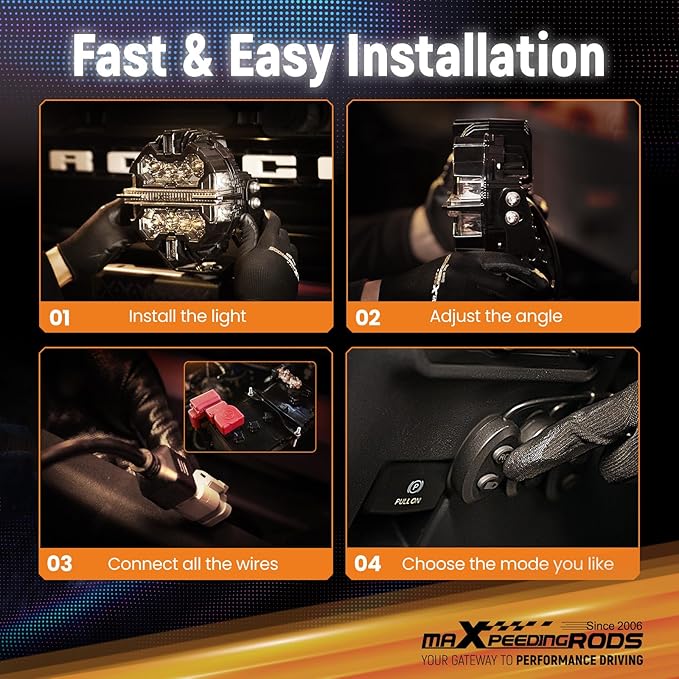 maXpeedingrods 5in 212W Off Road Lights Bar 25440LM, LED Spot with 7 RGB Colors for Ambient & Auto Shift Mode, 270°Side Shooter Ditch Lights, Fog Light for Jeep SUV Pickup UTV ATV with Black Covers