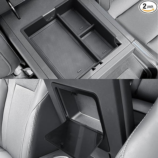 CDEFG 2Pcs for 2024 2025 2026 Lexus GX 550 Center Console Organizer Tray GX 550 Accessories Middle Console Tray Armrest Hidden Storage Box Arm Rest Secret Bin(Not for Cool Box)