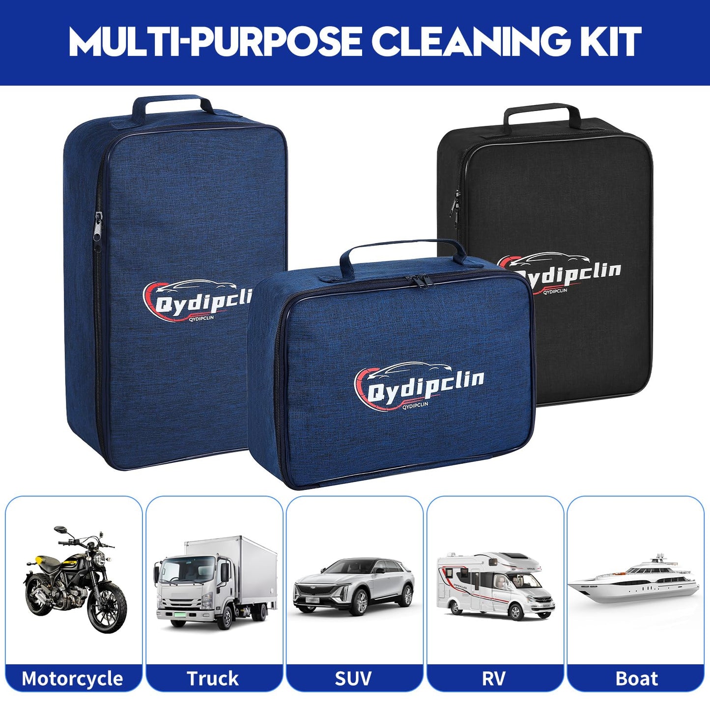 Qydipclin 37Pcs Car Detailing Kit, Car Detailing Brush Set, Car Wash Cleaning Kit, Car Detailing Brushes, Professional Car Care Kit for Interior Exterior Wheels, Blue