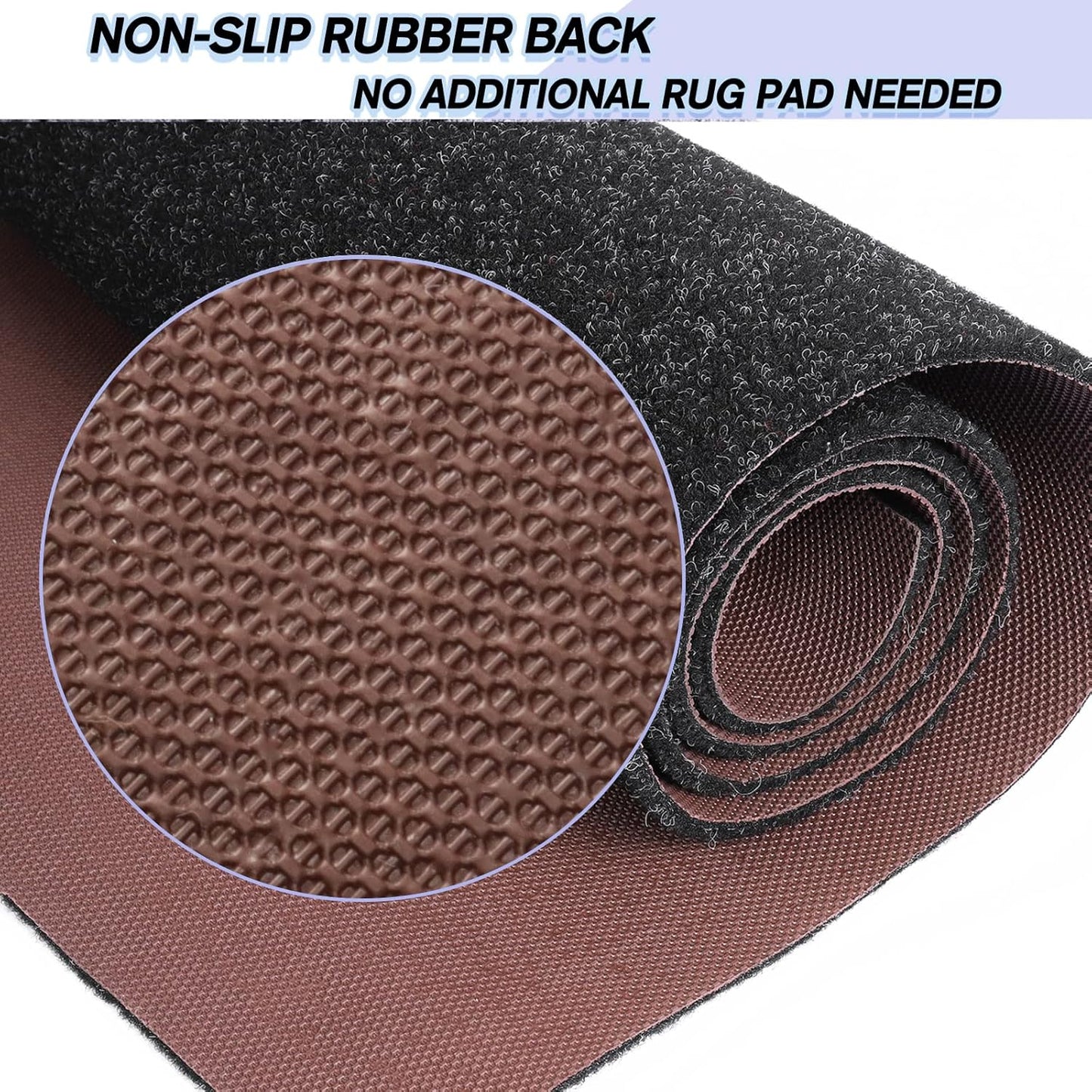 Custom Size Backed Non-Slip Area Rugs Runner, Easy Clean, Waterproof Runner Rugs for Hallway Entryway, Kitchen, Laundry, 3FT x 22FT, Black