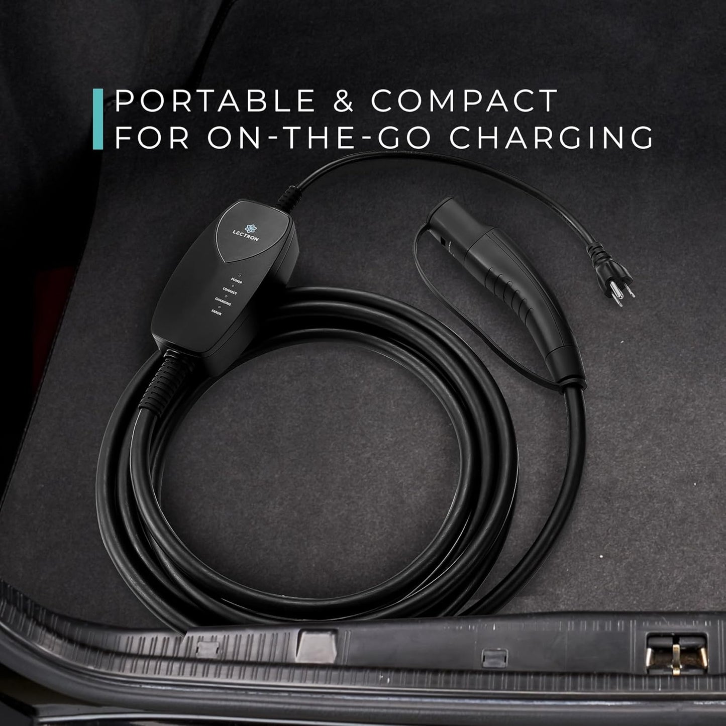 Lectron Level 1 Tesla EV Charger (WiFi) with App Control - 120V, 12 Amp, & 16 ft Cord - Portable Charger for Tesla EVs with NEMA 5-15 Plug - Compatible with All Tesla Model S, 3, X, Y & Cybertruck