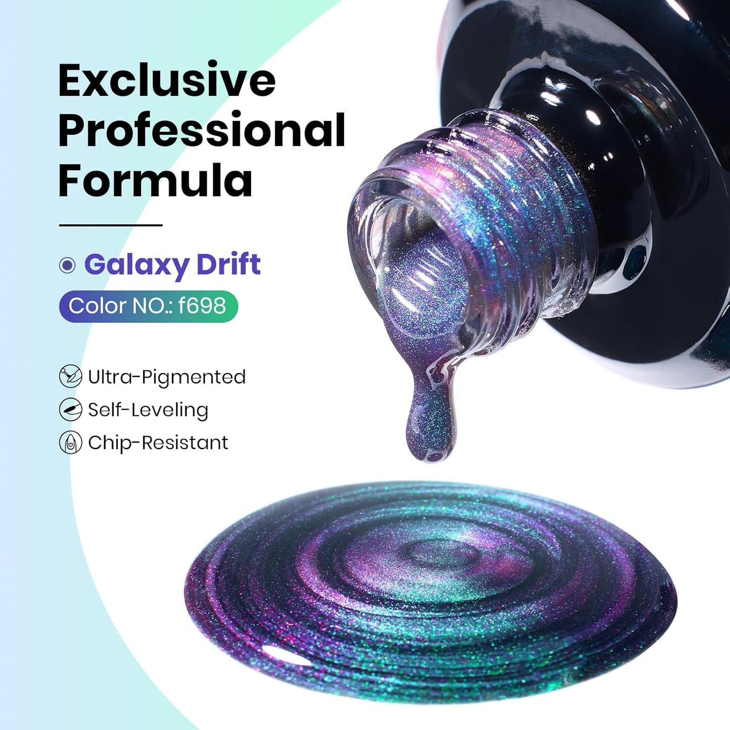 Beetles Cat Eye Gel Nail Polish - 15ML 9D Chameleon Cat Eye Green Purple Double Magic Colors Gel Polish with Magnet Soak Off UV Velvet Gel Galaxy Drift Collection Nail Art Design Gift for Women