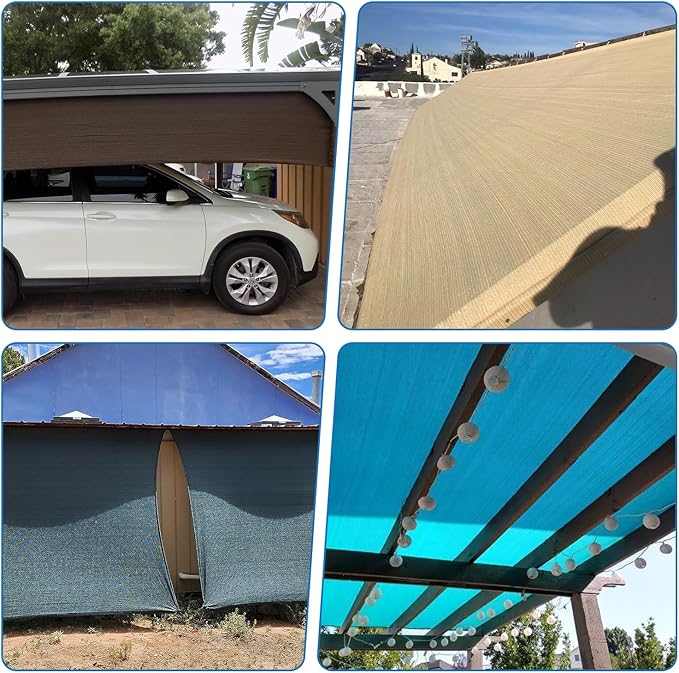 TANG Sun Shade Fabric Roll 8'x115' Shade Cloth for Garden Brown HDPE Mesh Shading Pergola Cover Replacement Canopy, 95% Blockage Sunshades for Outdoor Patio Backyard Plant