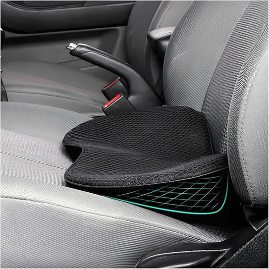 Car Seat Cushion for Ford Mustang 2000-2024, Four Seasons Universal Memory Foam Breathable Non Slip Auto Wedge Seat Pad Sciatica & Lower Back Pain Relief for Driving,Black