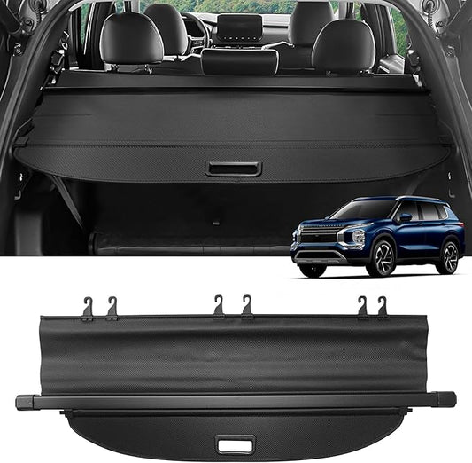 Cargo Cover for Mitsubishi Outlander 2026 2025-2022 (Not Fit Sport Models) Retractable Trunk Cover Security Shielding Shade Cargo Luggage Cover Trunk Privacy Protection (Carbon Fiber Texture)