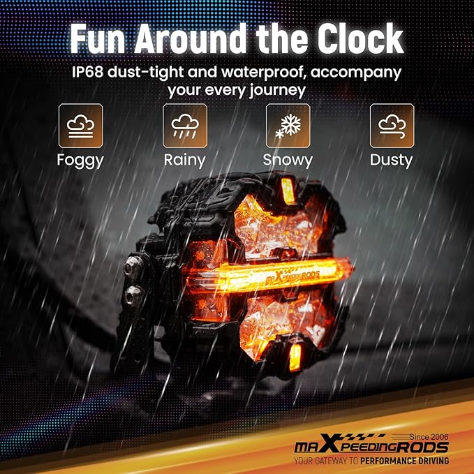 maXpeedingrods 5 inch 212W LED Off Road Lights, 7 RGB Colors LED Pod Light, Auxiliary Driving Lights 25440LM 3Modes, w/ 270°Side Shooter and Black Covers Spot Light for Jeep SUV Pickup ATV