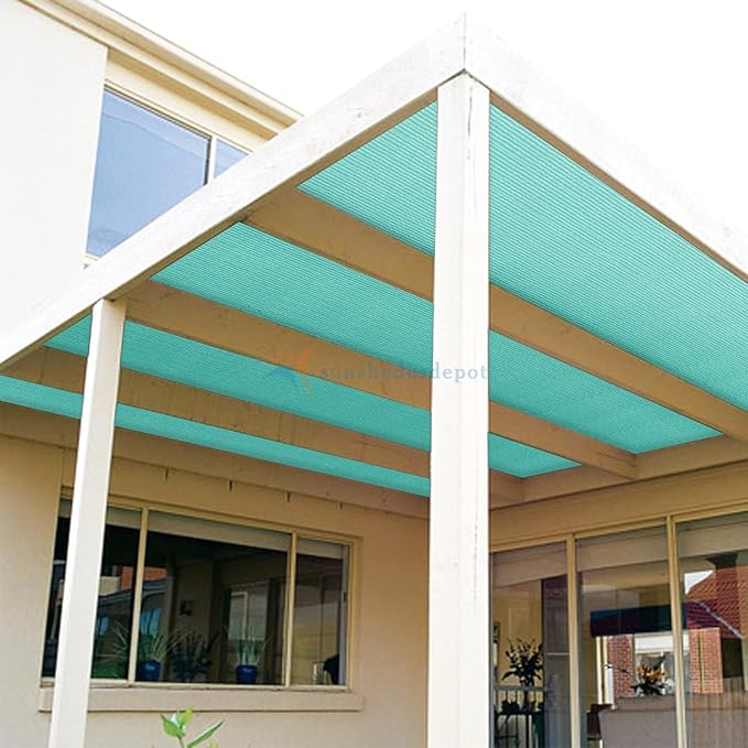 TANG Sun Shade Fabric Roll 8'x136' Shade Cloth for Garden Turquoise Green HDPE Mesh Shading Pergola Cover Replacement Canopy, 95% Blockage Sunshades for Outdoor Patio Backyard Plant