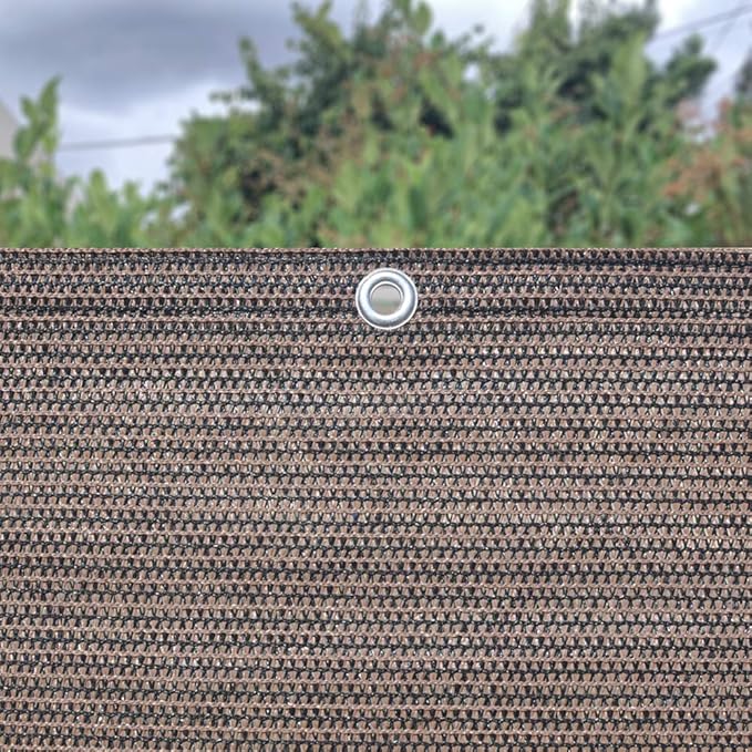 Alion Home Sun Shade Privacy Panel with Grommets and Hems on 4 Sides for Patio, Awning, Window, Pergola or Gazebo - Mocha Brown (8' X 18')