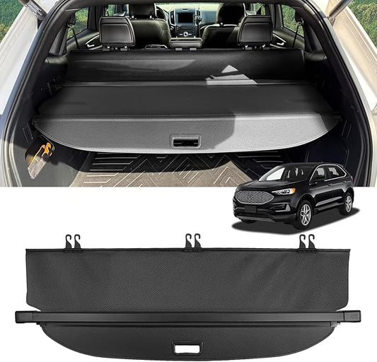 Cargo Cover for Ford Edge 2025-2015 Accessories Retractable Trunk Cover Security Shielding Shade Cargo Luggage Cover Trunk Privacy Protection (Carbon Fiber Texture)