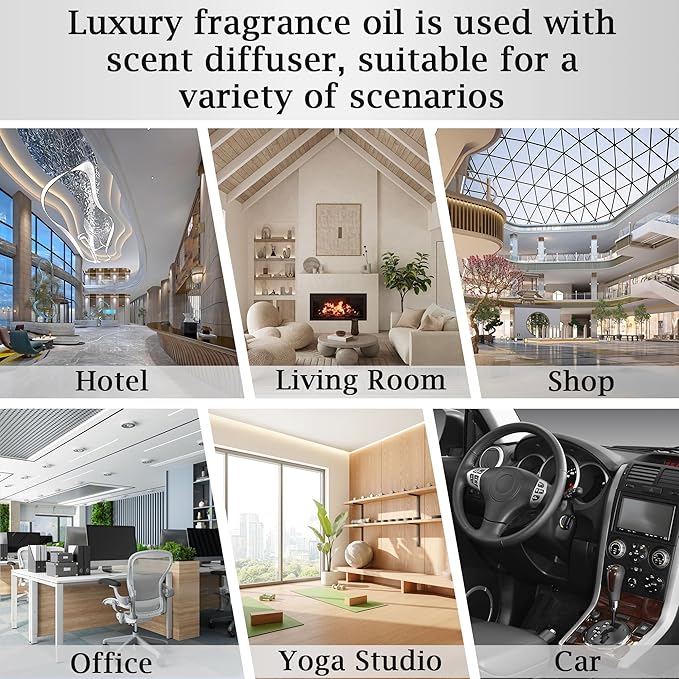 Luxury Hotel Scent Prage Oil Diffuser Refill Kit | Long Lasting Essential Oil for Large Room, HVAC & Car Waterless Fragrance Diffusers| Nanotech Formula| Spa Calming Aromatherapy Oil (20ml/0.7FL oz)