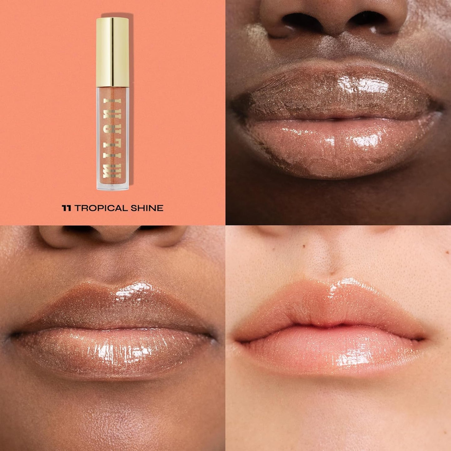 Milani Lip Gloss, Keep It Full Nourishing Lip Plumper with Hyaluronic Acid & Peptides for Soft, Fuller-Looking Lips (0.13 Fl. Oz.) Tropical Shine